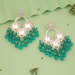 Thumbnail for Tehzeeb Creations Gold Polish Green Colour Earrings - Distacart