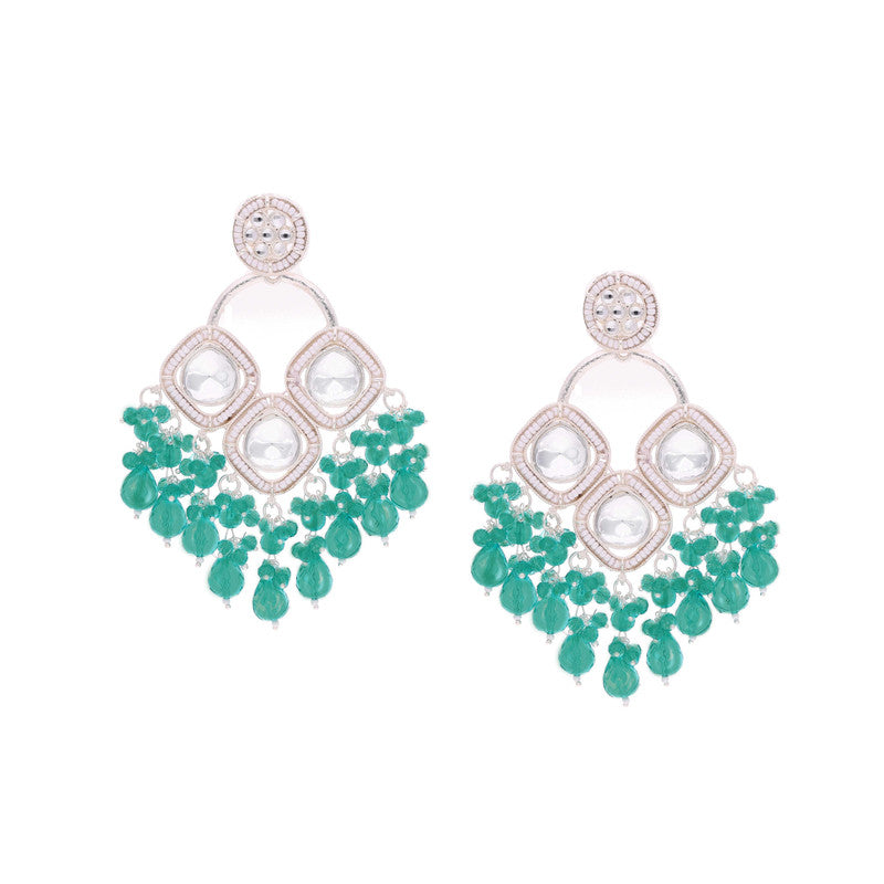 Tehzeeb Creations Gold Polish Green Colour Earrings - Distacart