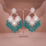 Thumbnail for Tehzeeb Creations Gold Polish Green Colour Earrings - Distacart