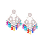 Thumbnail for Tehzeeb Creations Gold Polish Multi Colour Earrings - Distacart