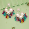 Tehzeeb Creations Gold Polish Multi Colour Earrings - Distacart