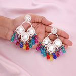 Thumbnail for Tehzeeb Creations Gold Polish Multi Colour Earrings - Distacart