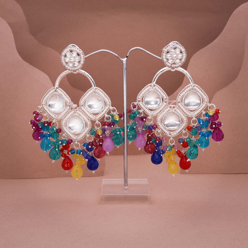 Tehzeeb Creations Gold Polish Multi Colour Earrings - Distacart