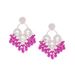 Thumbnail for Tehzeeb Creations Gold Polish Pink Colour Earrings - Distacart