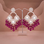 Thumbnail for Tehzeeb Creations Gold Polish Pink Colour Earrings - Distacart