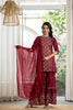 Juniper Women's Maroon Viscose Rayon Solid Sharara Set - Distacart