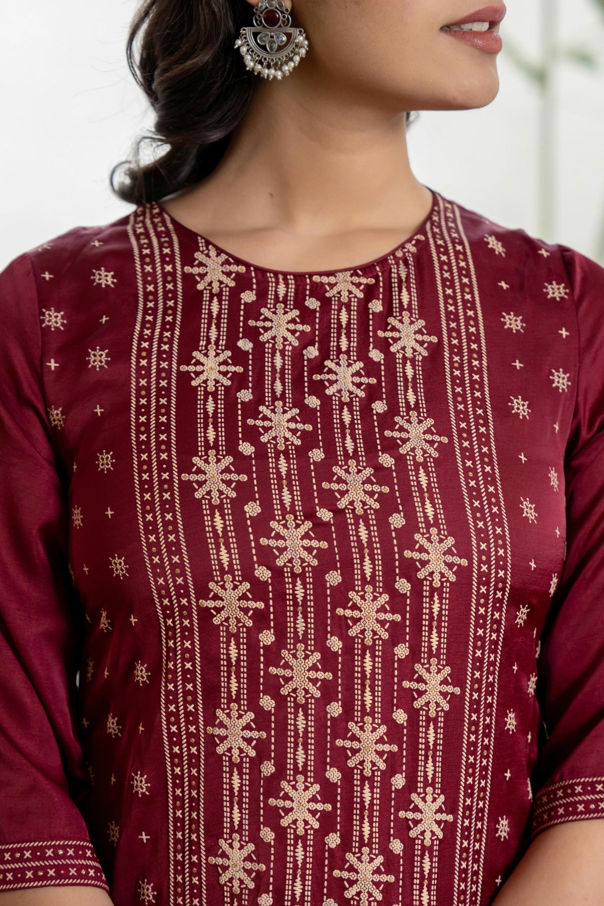 Juniper Women's Maroon Viscose Rayon Solid Sharara Set - Distacart