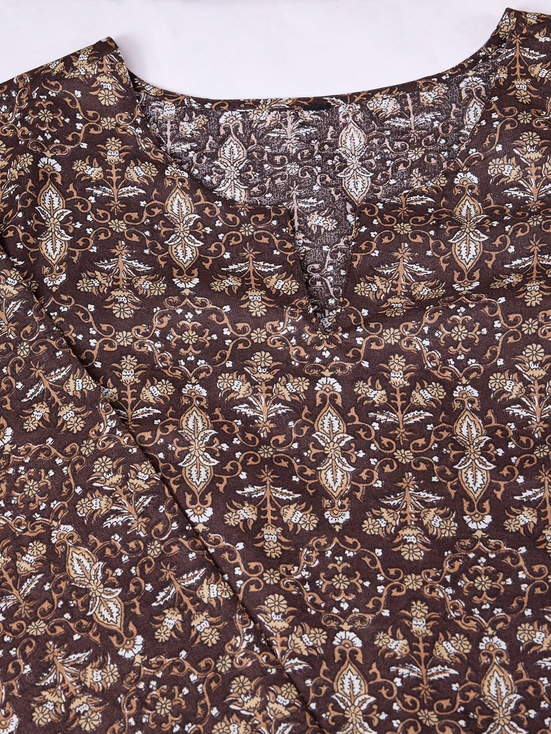 Ode by House of Pataudi Floral Printed Regular Pure Cotton Kurta with Trousers & Dupatta - Distacart