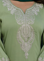 Thumbnail for Vellora Silk Blend Pista Casual Wear Embroidery Work Readymade Salwar Suit