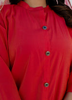 Thumbnail for Vellora Shimmer Silk Red Casual Wear Floral Print Readymade Salwar Suit
