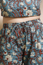 Thumbnail for Breathables Blue Kalamkari Kurta & Pant Cotton Co-Ord Set - Dista