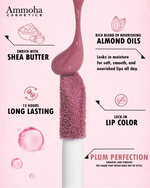Thumbnail for Ammoha Cosmetics Long-Lasting, Matte-Finished Plum Perfection Color Liquid Lipstick - Distacart
