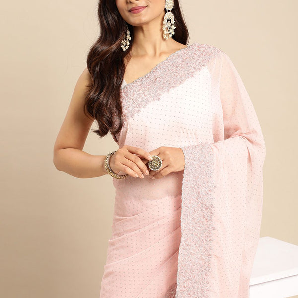 kasee Embellished Beads and Stones Saree - Distacart