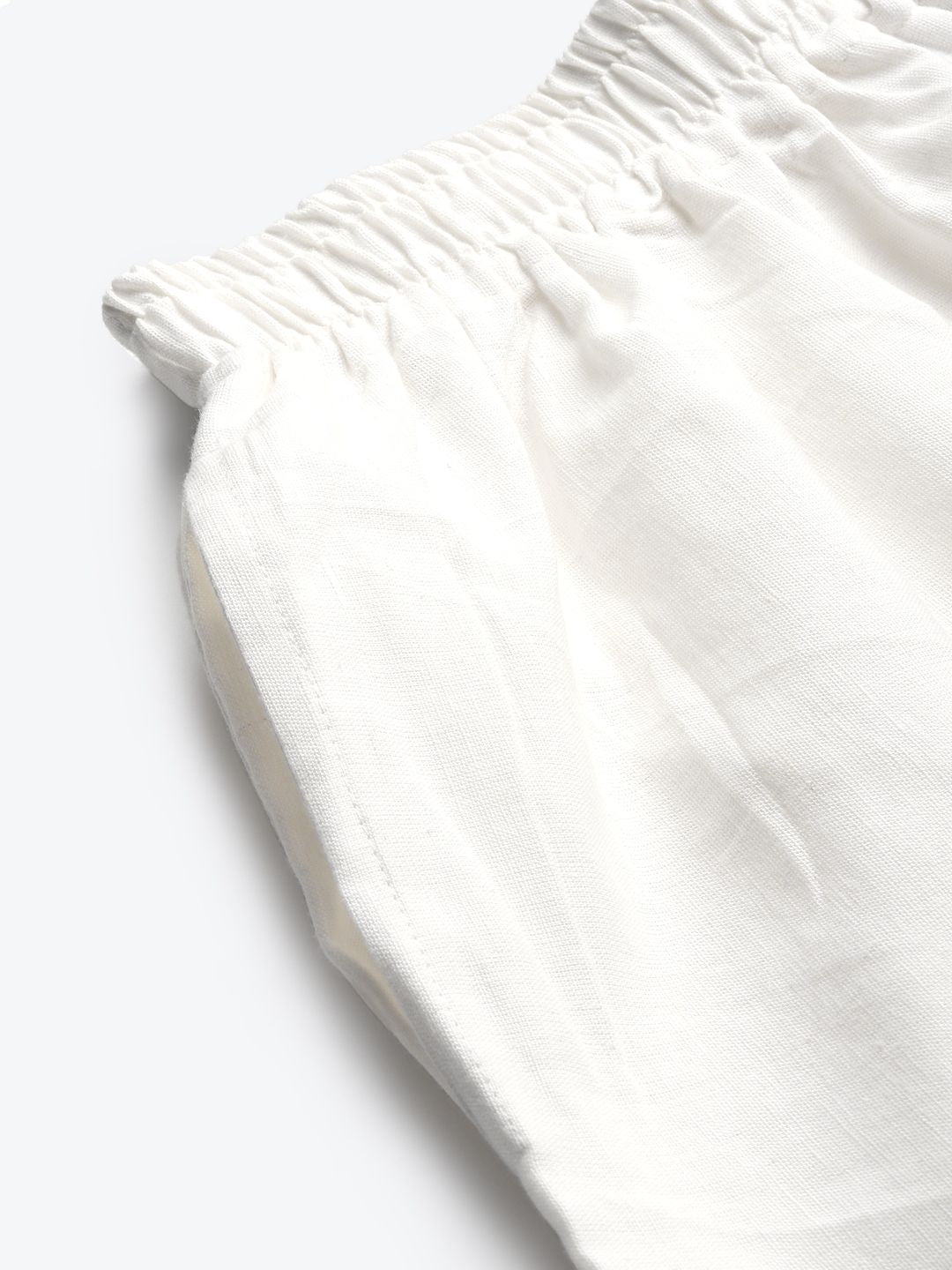 TAG 7 Women White Solid Hem Design Straight Palazzos