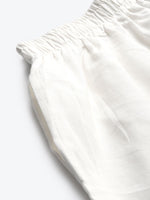Thumbnail for TAG 7 Women White Solid Hem Design Straight Palazzos