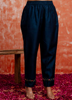 Thumbnail for Vellora Viscose Navy Blue Casual Wear Embroidery Work Readymade Salwar Suit
