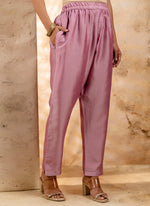 Thumbnail for Vellora Silk Blend Pink Party Wear Embroidery Work Readymade Salwar Suit
