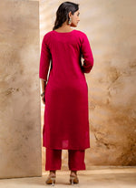 Thumbnail for Vellora Silk Blend Pink Party Wear Embroidery Work Readymade Salwar Suit