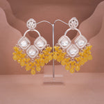Thumbnail for Tehzeeb Creations Gold Polish Yellow Colour Earrings - Distacart