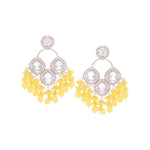 Thumbnail for Tehzeeb Creations Gold Polish Yellow Colour Earrings - Distacart