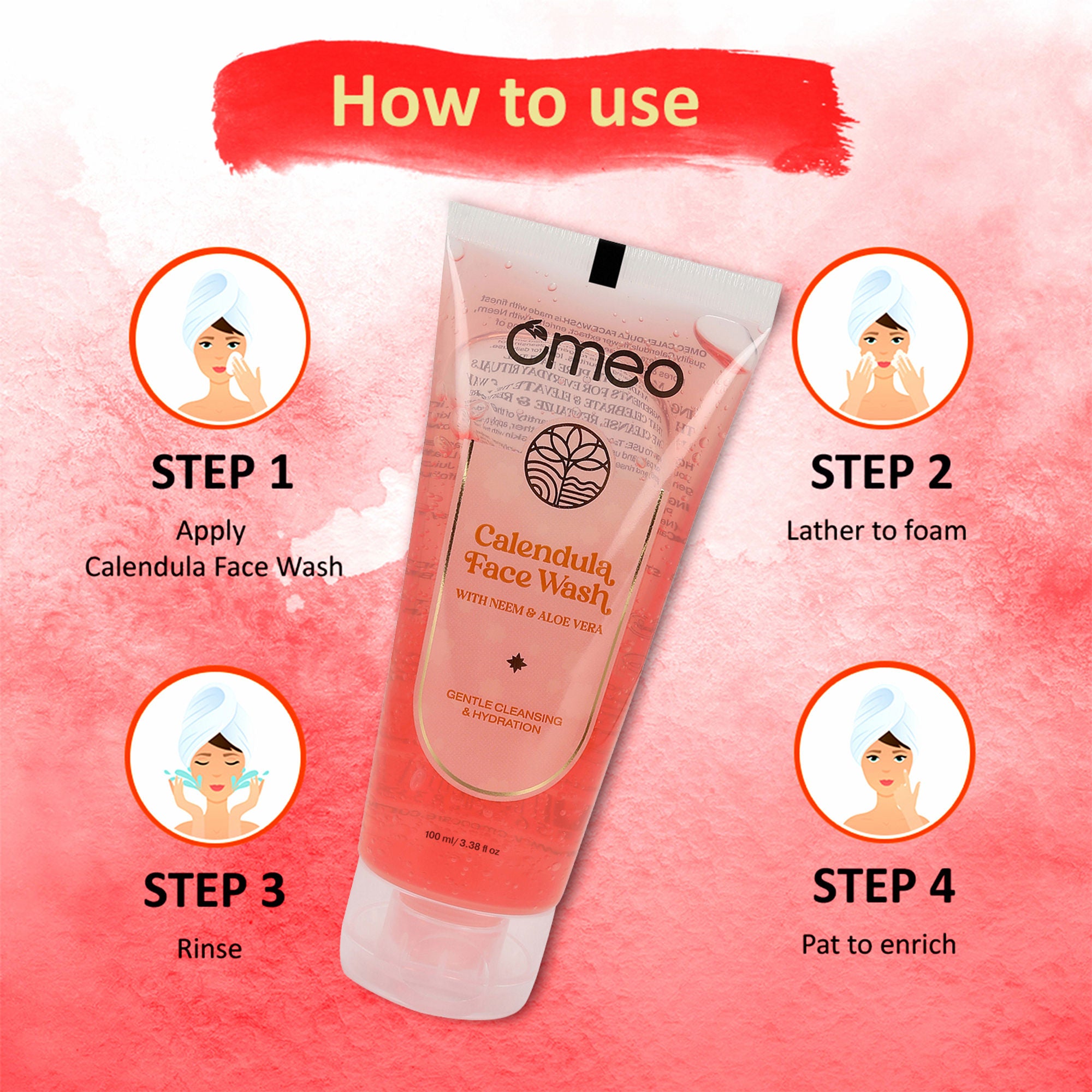 Omeo Calendula Face Wash - Gentle, Daily Use, Safe For All Skin Types - Dista