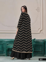 Thumbnail for Anaita Black Chinon Designer Stitched Indo Western - Distacart