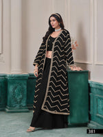 Thumbnail for Anaita Black Chinon Designer Stitched Indo Western - Distacart