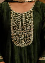 Thumbnail for Vellora Silk Blend Mehendi Party Wear Embroidery Work Readymade Salwar Suit