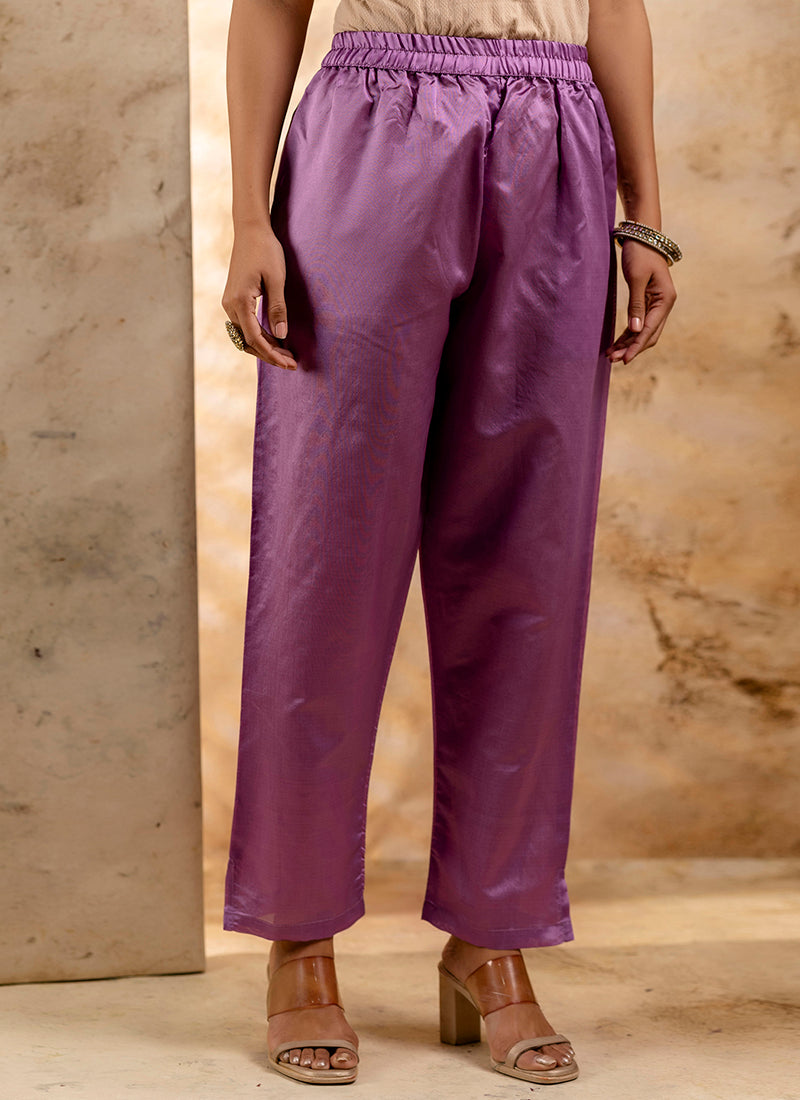 Vellora Cotton Blend Dusty Pink Party Wear Weaving Work Readymade Salwar Suit