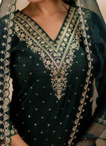 Thumbnail for Vellora Chanderi Silk Lavender Party Wear Embroidery Work Readymade Salwar Suit