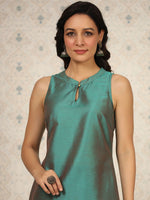 Thumbnail for Ode by House of Pataudi Keyhole Neck Kurta With Palazzos - Distacart