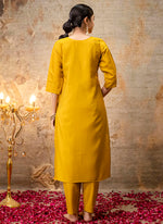 Thumbnail for Vellora Shimmer Silk Mehendi Casual Wear Hand Work Readymade Salwar Suit