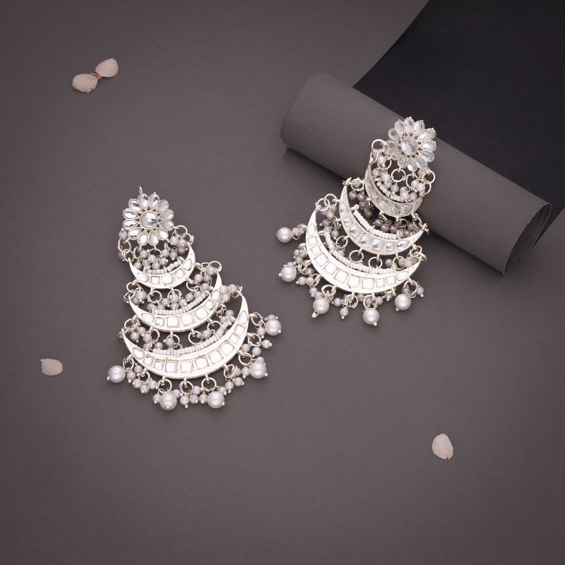 Tehzeeb Creations Gold Polish Moon Layer Design Earrings - Distacart