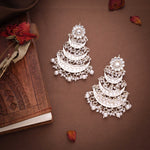 Thumbnail for Tehzeeb Creations Gold Polish Moon Layer Design Earrings - Distacart