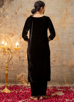 Thumbnail for Vellora Velvet Black Party Wear Embroidery Work Readymade Salwar Suit
