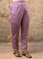 Thumbnail for Vellora Silk Blend Lavender Party Wear Embroidery Work Readymade Salwar Suit