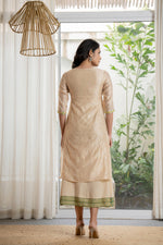 Thumbnail for Juniper Women's Beige Soild Chanderi Dress & Inner With Thread & Mirror Work - Distacart