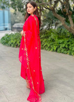 Thumbnail for Vellora Silk Blend Pink Party Wear Embroidery Work Readymade Salwar Suit