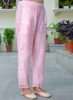 Thumbnail for Vellora Silk Blend Baby Pink Party Wear Embroidery Work Readymade Salwar Suit