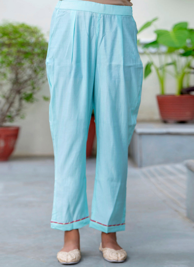 Vellora Silk Blend Sky Blue Party Wear Embroidery Work Readymade Salwar Suit