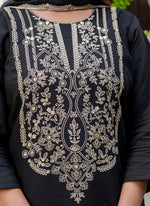 Thumbnail for Vellora Silk Blend Black Party Wear Embroidery Work Readymade Salwar Suit