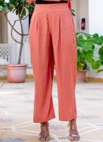 Thumbnail for Vellora Silk Blend Peach Casual Wear Embroidery Work Readymade Salwar Suit