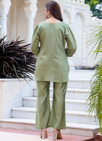 Thumbnail for Vellora Silk Blend Pista Casual Wear Hand Work Readymade Salwar Suit