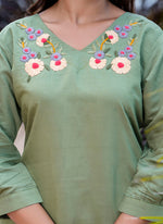 Thumbnail for Vellora Silk Blend Pista Casual Wear Hand Work Readymade Salwar Suit