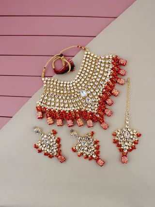 Tehzeeb Creations Kundan Bridal Set for Women & Girls