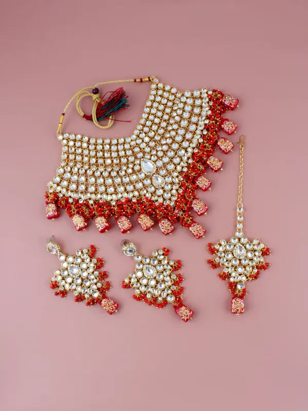 Tehzeeb Creations Kundan Bridal Set for Women & Girls - Distacart