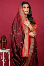 Thumbnail for Jyoti Fashion Women's Maroon Paithani Silk Zari Woven Saree with Blouse - Distacart