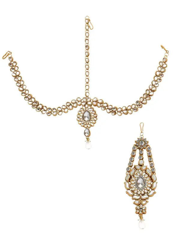 Tehzeeb Creations Traditional Kundan Bridal Set - Distacart