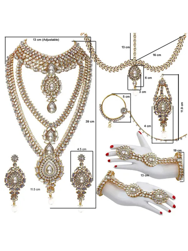 Tehzeeb Creations Traditional Kundan Bridal Set - Distacart