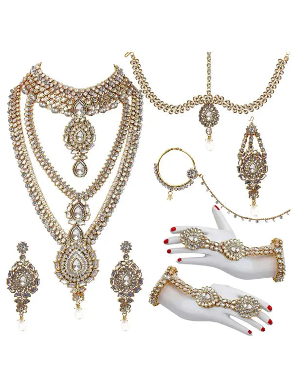 Tehzeeb Creations Traditional Kundan Bridal Set - Distacart